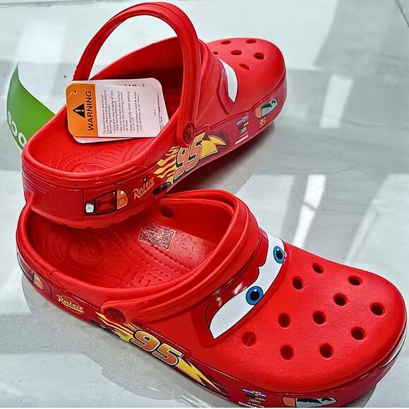 NWT Crocs Lightning McQueen Shoes Slides Red Size 5 6 7 8 9 10 11 12 Cars Disney - Picture 6 of 6